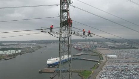 National Grid jacks up power line over River Tyne